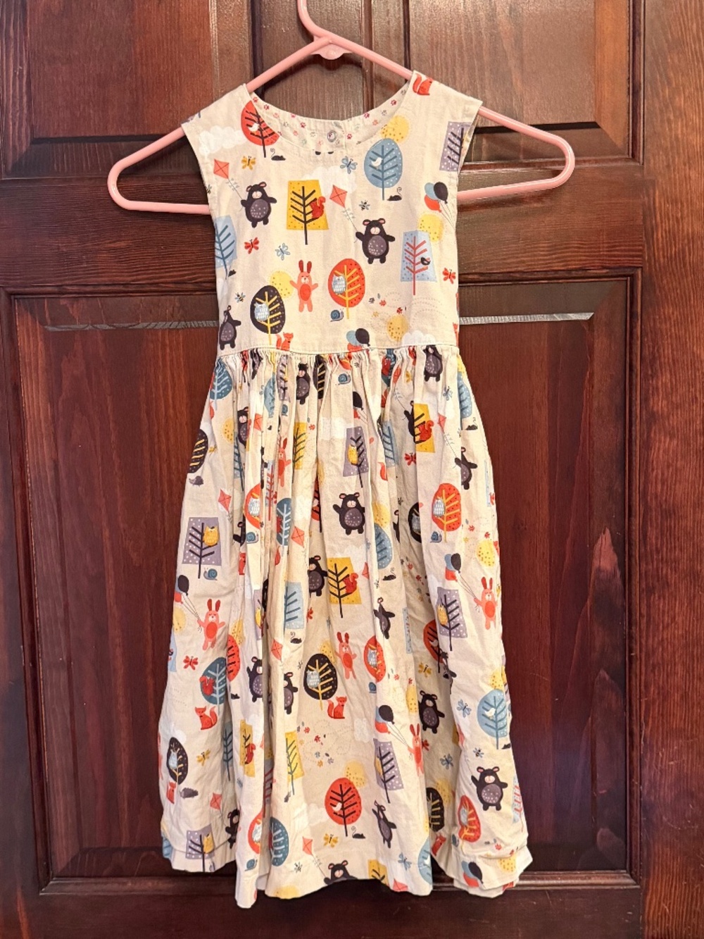 Up To Seven Bath, England Hand Made Girls All Cotton Dress Snap Back Sz 6-7